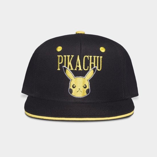Pokemon Angry Pikachu Black Snapback Cap Pokemon Angry Pikachu Black Snapback Cap